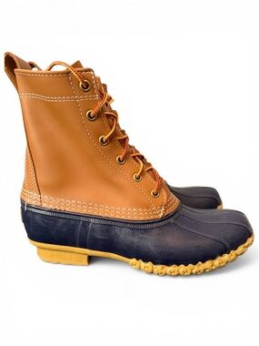 L.L. Bean Women’s Bean Boots, 8”, Tan/Bright Navy/Gum